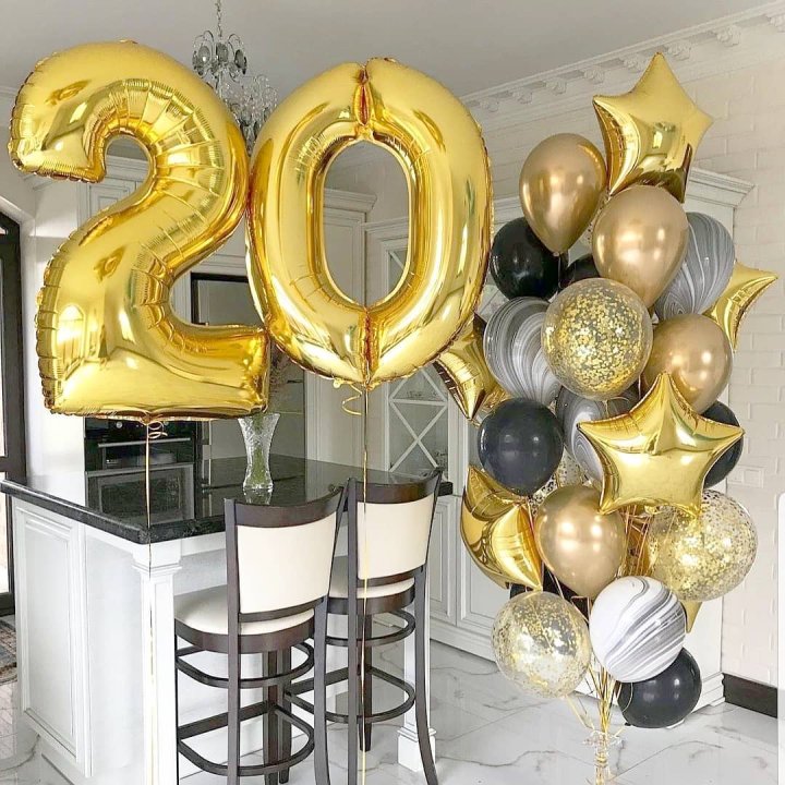 Фольгированный шар Золотая Цифра в Благовещенске