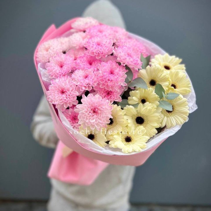 Дуо хризантем и гербер в Благовещенске