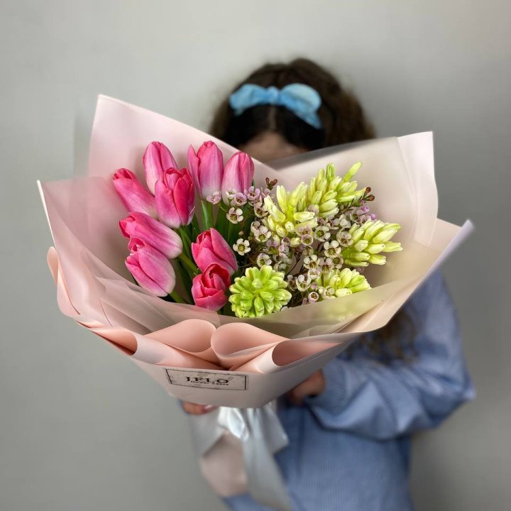  Дуо тюльпаны и гиацинты в Благовещенске