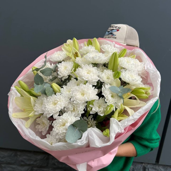  Букет  хризантемы и лилии в Благовещенске