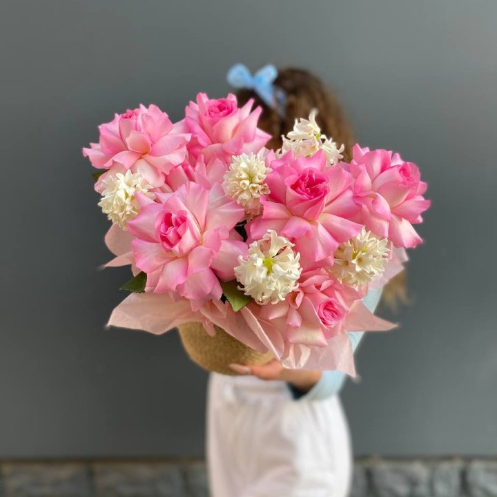 Дуо розы и гиацинты в Благовещенске