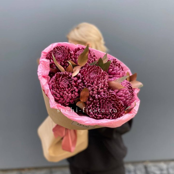 7 Хризантем Бигуди в золоте в Благовещенске