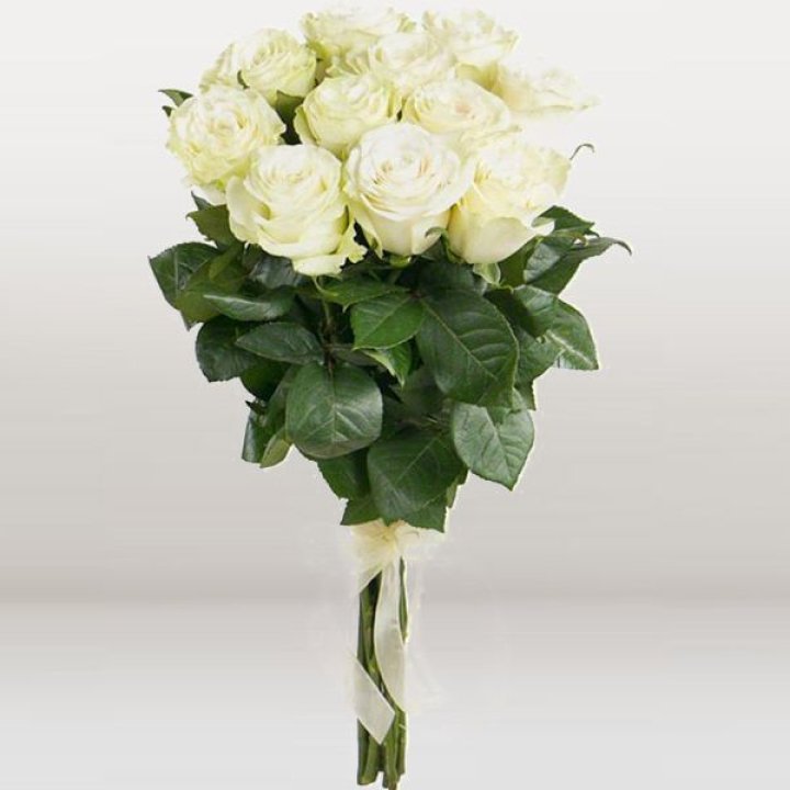 11 белых голландских роз в Благовещенске