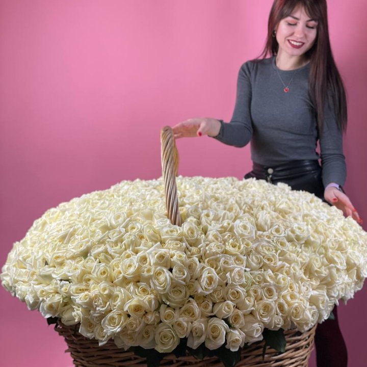 1001 белая роза в Благовещенске