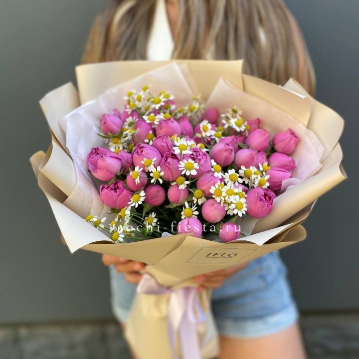 Дуобукет мисти с ромашками  в Благовещенске