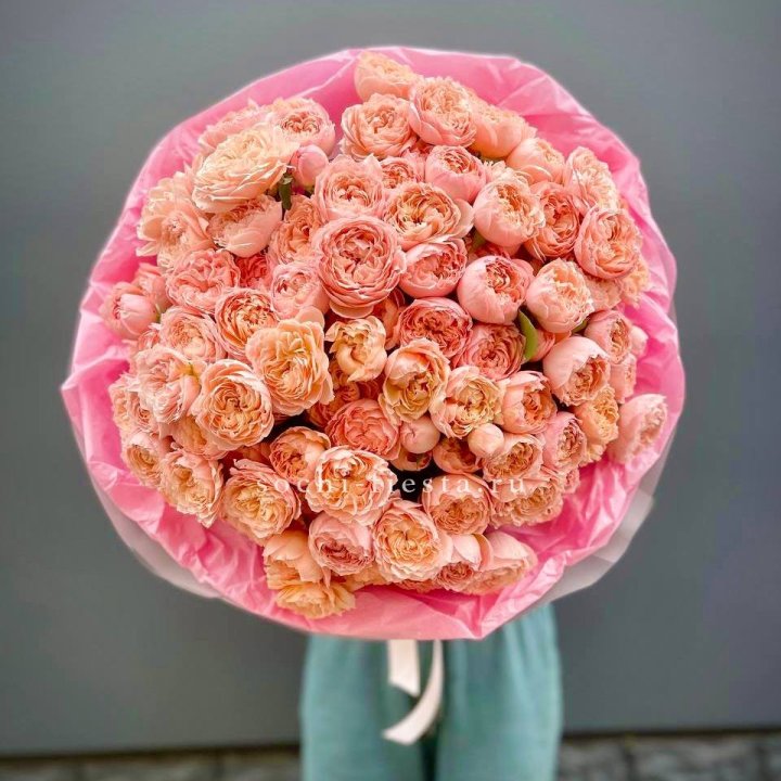 Букет кустовых пионовидных роз Джульетта "Принцесса" в Благовещенске