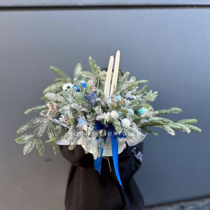 Новогодняя композиция в коробке  в Благовещенске