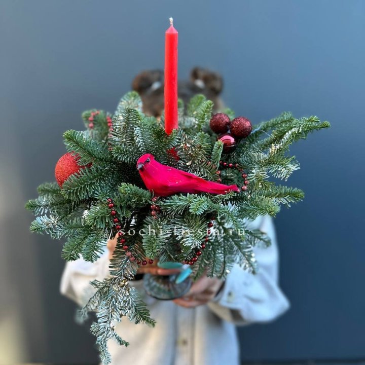 Новогодняя композиция в бокале в Благовещенске