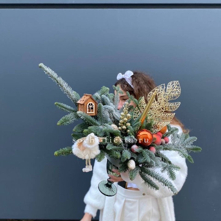 Композиция в бокале огненная  в Благовещенске