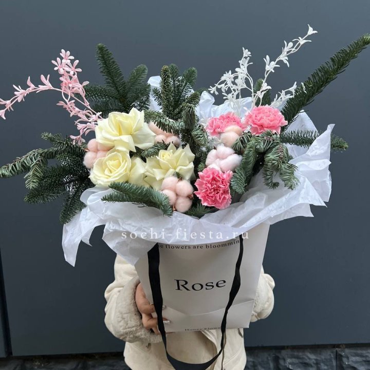 Цветочная сумка с нобилисом в Благовещенске