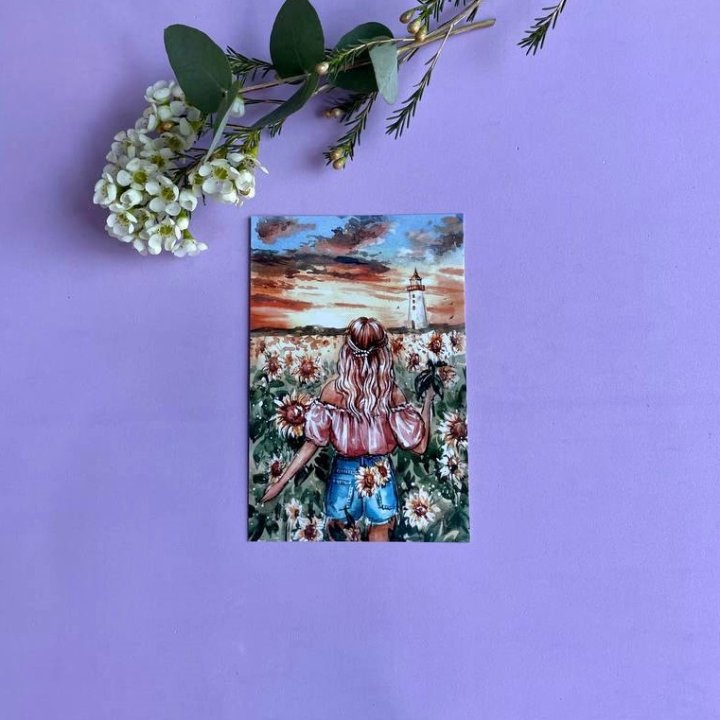 Открытка к букету "Подсолнух" в Благовещенске