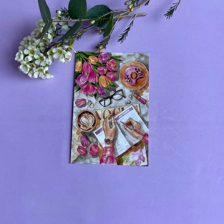 Открытка к букету "Леди на работе" в Благовещенске