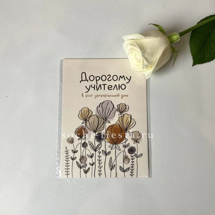Открытка к букету "Дорогому учителю" в Благовещенске