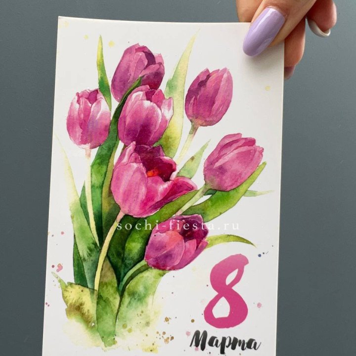 Открытка к букету "8 марта!" в Благовещенске