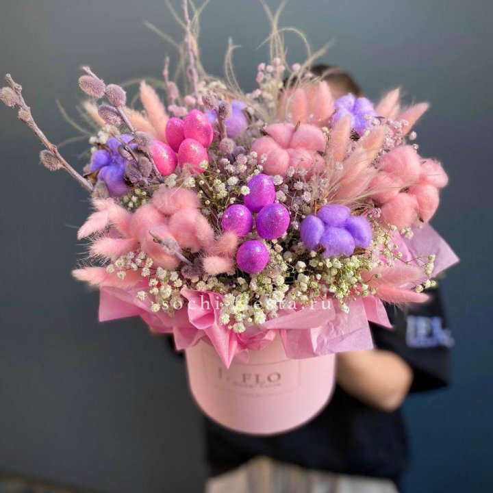 Сухоцветы в коробке  в Благовещенске