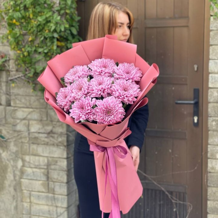Букет хризантем розовый в Благовещенске