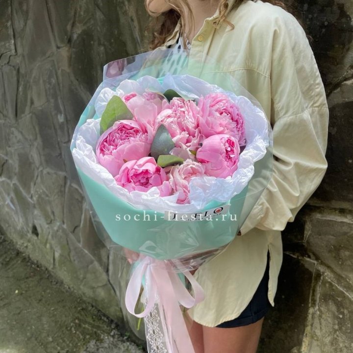 7 зефирных пионов в фоамиране в Благовещенске