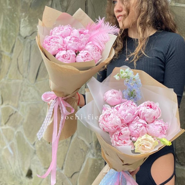 7 зефирных пионов  в Благовещенске