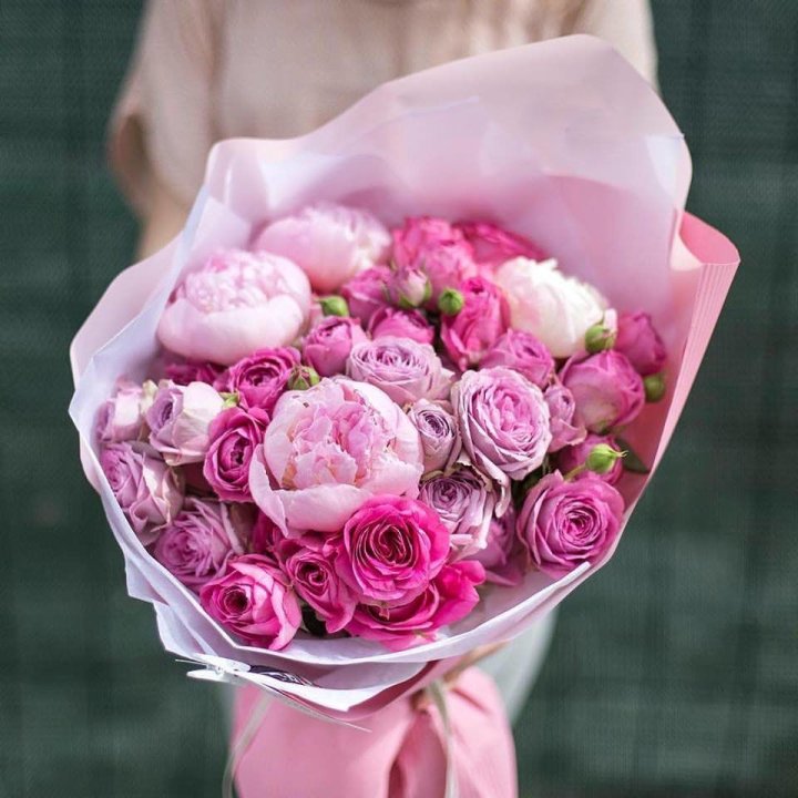 Букет с пионами "Леси" в Благовещенске