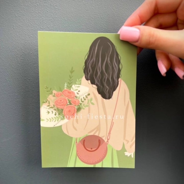 Открытка к букету "Потрясающая девушка" в Благовещенске