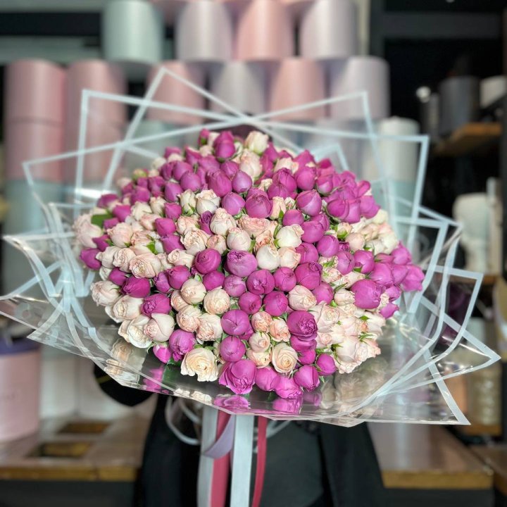 101 кустовая пионовидная роза в Благовещенске