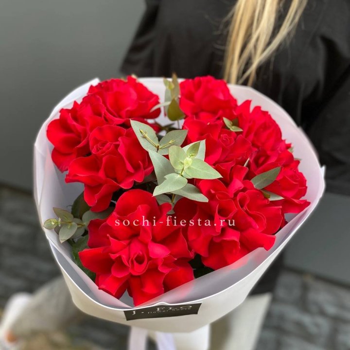 9 Красных французских роз в Благовещенске