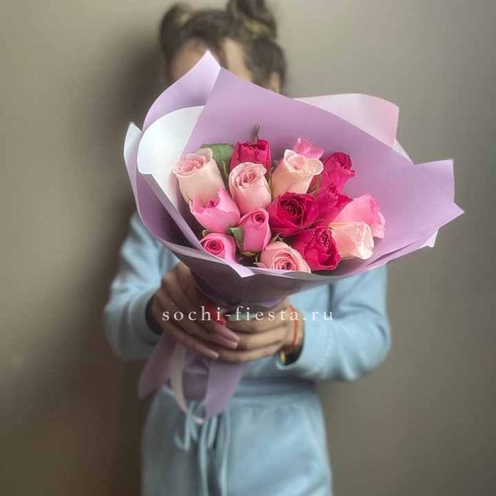 Букет из 15 роз Микс (Кения) в Благовещенске
