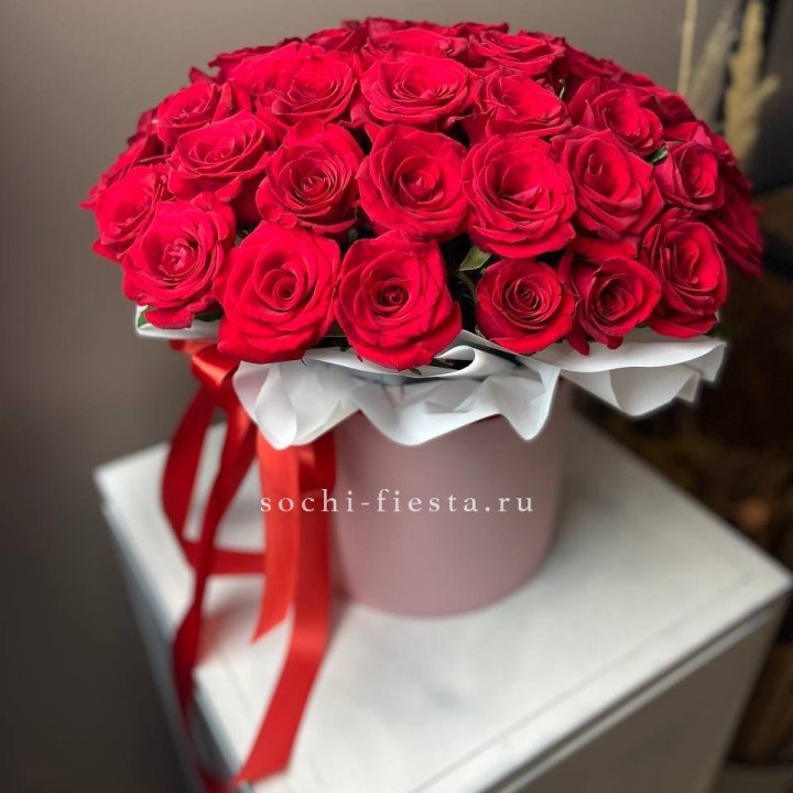 Красные розы 51шт  в коробке в Благовещенске