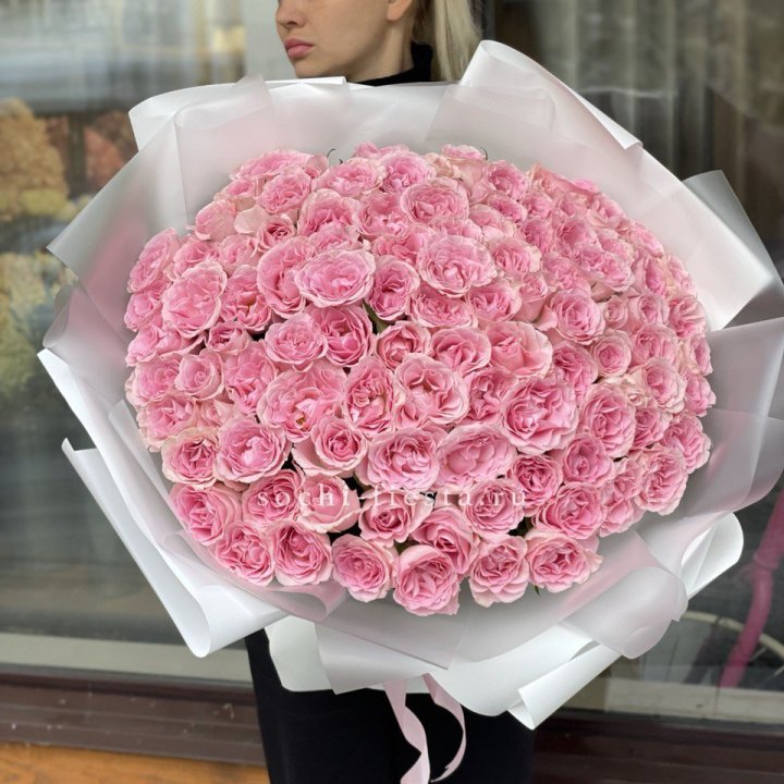 101 нежно-розовая роза в Благовещенске