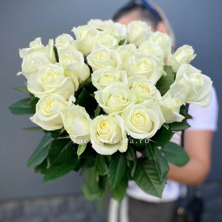 Голландские розы белые 25 в Благовещенске