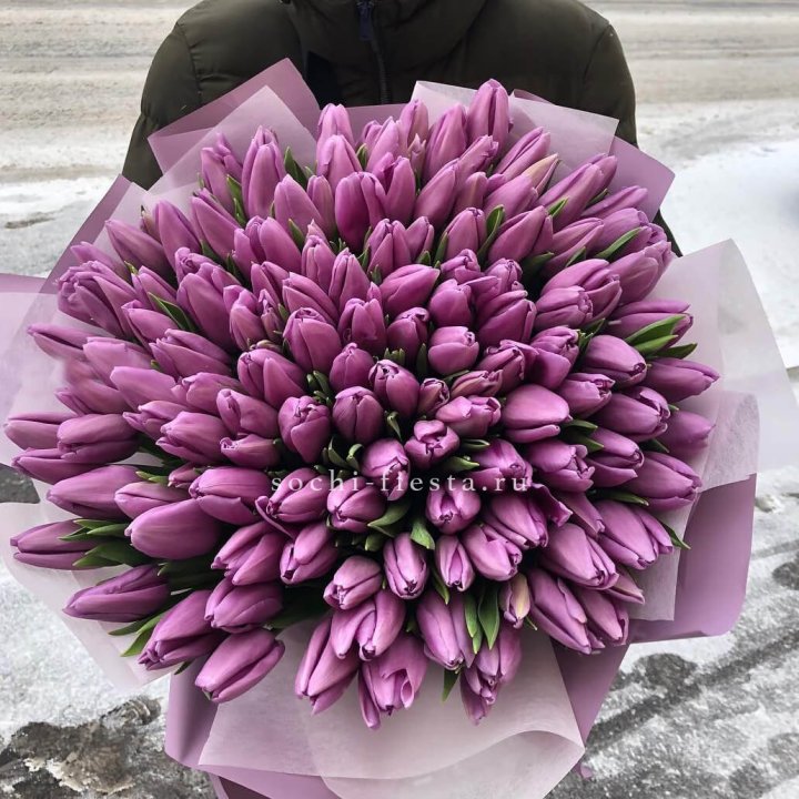 101 сиреневый тюльпан в Благовещенске