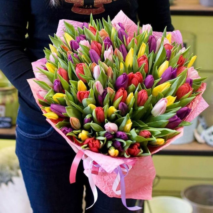 101 тюльпан "Джуси" в Благовещенске